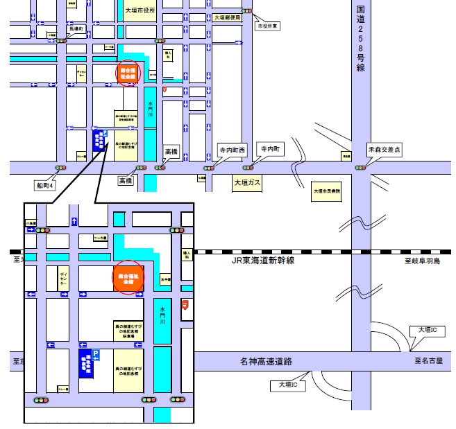 大垣市総合福祉会館　車場　地図